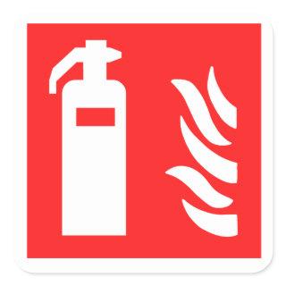 Fire Extinguisher Symbol Square Sticker