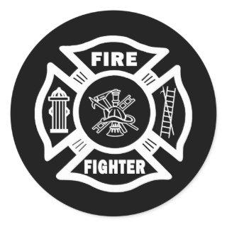 Fire Fighter Maltese Classic Round Sticker