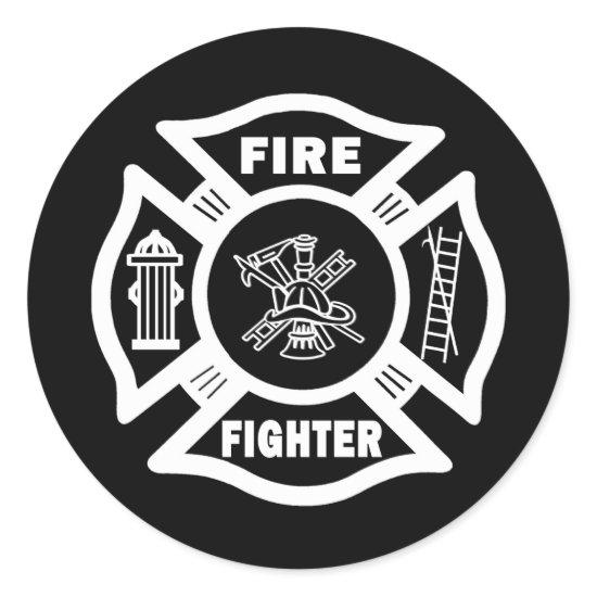 Fire Fighter Maltese Classic Round Sticker