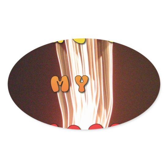 Fire in My Heart Art Print Oval Sticker