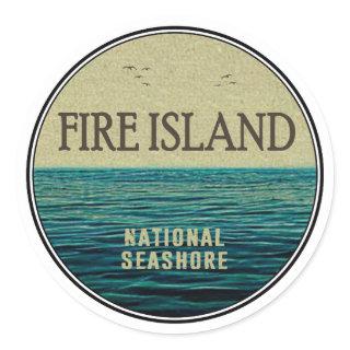 Fire Island National Seashore New York Ocean Birds Classic Round Sticker