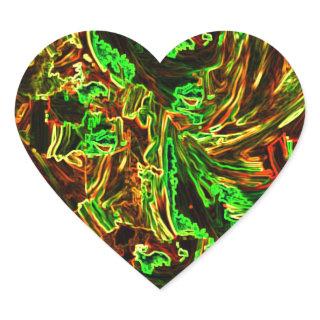 Fire of moon heart sticker