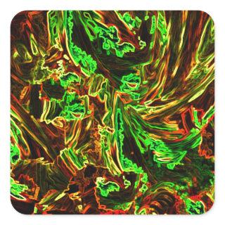 Fire of moon square sticker