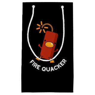 Fire Quacker Funny Fireworks Pun Dark BG Small Gift Bag
