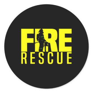 Fire Rescue Dept Firefighters Fire Uniform Duty Classic Round Sticker