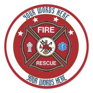 Fire Rescue Maltese Cross Custom Sticker