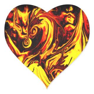 Fire Spirit Heart Sticker