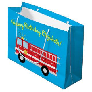 Fire Truck Birthday Party  Large Gift Bag