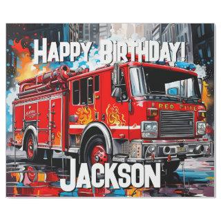 Fire Truck in City