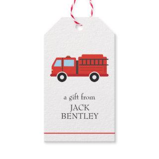 Fire Truck Personalized Gift Tags