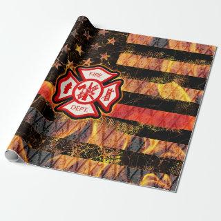 Firefighter Cross and Flames