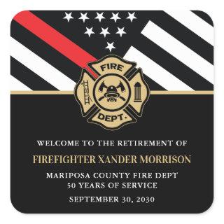 Firefighter Fire Department Retirement Fireman Square Sticker