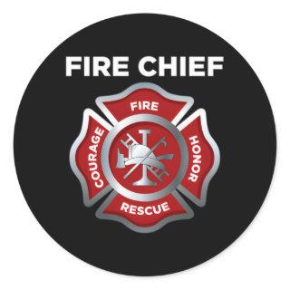 Firefighter Firefighting Fire Fire Chief Classic Round Sticker