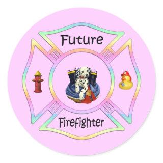 Firefighter Kids Classic Round Sticker