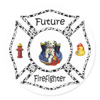 Firefighter Party Time Classic Round Sticker