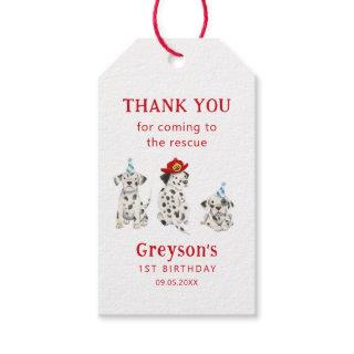 Firefighter Rescue Dogs Boy Birthday Party  Gift Tags