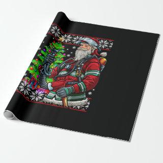 Firefighter Santa Claus Fireman Costume Ugly