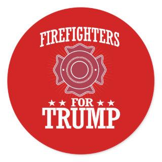 FIREFIGHTERS FOR TRUMP CLASSIC ROUND STICKER
