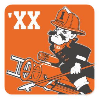 Firefighting Pete - Color Square Sticker