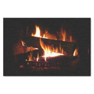 Fireplace Warm Winter Scene Photography Tissue Paper