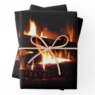 Fireplace Warm Winter Scene Photography  Sheets