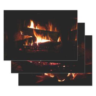 Fireplace Warm Winter Scene Photography  Sheets