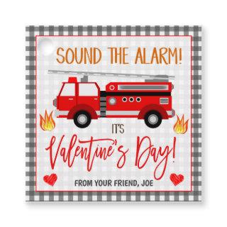Firetruck Valentine's Gift Tag