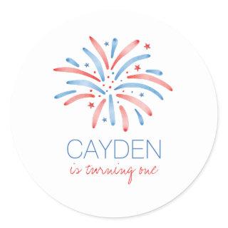 Firework Fourth of July Birthday Classic Round Sticker