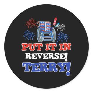 Fireworks Back Up Put It In Reverse Terry Funny 4t Classic Round Sticker