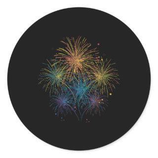 Fireworks Firecracker Pyrotechnician New Year Gift Classic Round Sticker