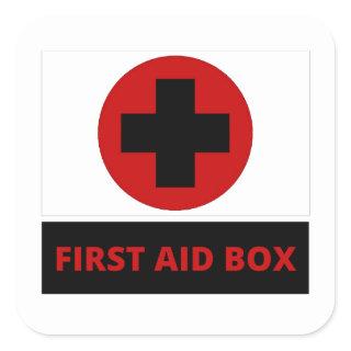 First aid box square sticker