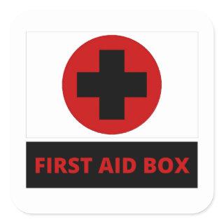 First aid box square sticker