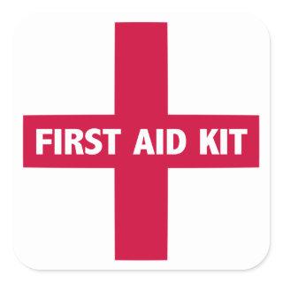 First Aid Kit Sign Square Sticker