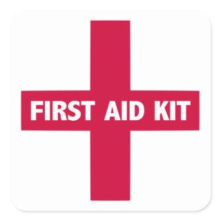 First Aid Kit Sign Square Sticker