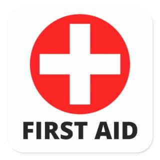First aid kit square sticker