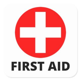 First aid kit square sticker