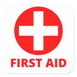 First aid kit square sticker