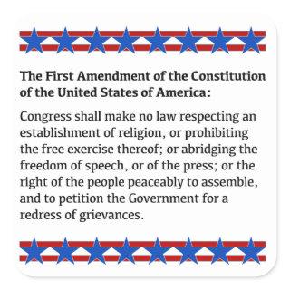 First Amendment Rights Square Sticker