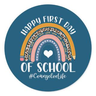 First Day Of Counselor Life Back To School Classic Round Sticker