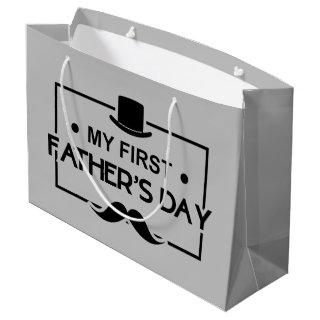 First Father's Day word art Large Gift Bag