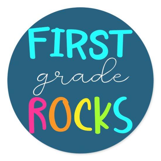 First Grade Rocks Team 1st Grade Teacher  Classic Round Sticker