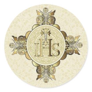 First Holy Communion Eucharist on Altar Classic Round Sticker