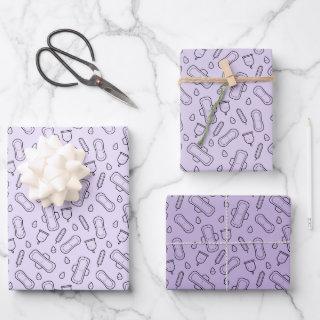 First Period Party Light Purple Tampon Pad Pattern  Sheets