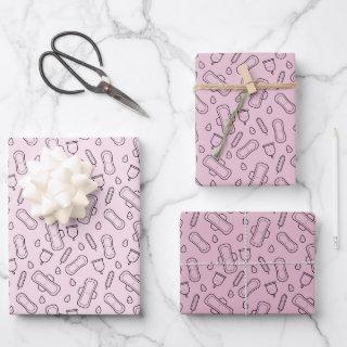 First Period Party Pastel Pink Tampon Pad Pattern  Sheets