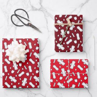 First Period Party Red White Tampon Pad Pattern  Sheets