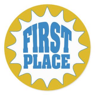 First Place Award Classic Round Sticker