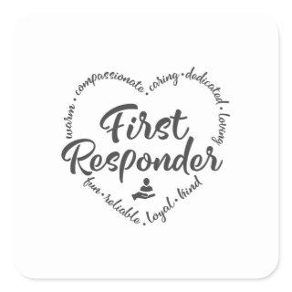 First responder, emergency worker square sticker