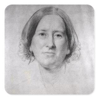 First Study for the Portrait of George Eliot Square Sticker