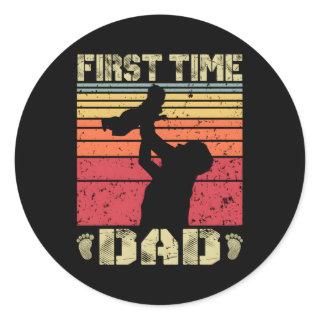 First Time Dad Est2023 Father'S Day Soon To Be Dad Classic Round Sticker