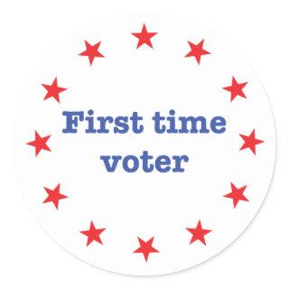 First Time Voter Classic Round Sticker